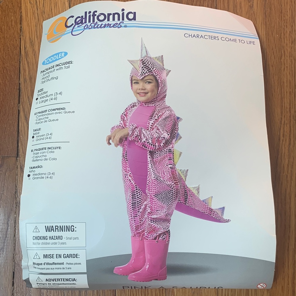 Sparkly Pink Dinosaur Costume
